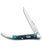 Case Medium Texas Toothpick Knife 3.35" Pocket Worn Blue/Peach Jig (610094 SS)