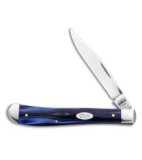 Case Slimline Trapper Knife 4.1" Blue Pearl Kirinite (101048 SS) 23445