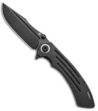 Kansept Knives Pretatout Clip Point Frame Lock Knife Black/Ti (3.6" Black SW)
