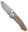 PMP Knives Spartan Liner Lock Knife Brown Micarta (3.3" Damascus)