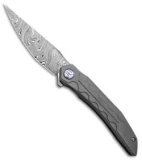 Bestech Knives Samari Frame Lock Knife Titanium (3.8" Damascus)
