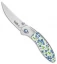 Brighten Blades FAITH Liner Lock Knife Floral Aluminum (2.6" Satin)