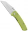 Kansept Knives Main Street Liner Lock Knife Yellow/Green G-10 (3.4" Stonewash)