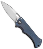 John Gray Knives Custom Bloodshark Frame Lock Knife Blue Ti Thick Blade