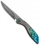 Prince Customs Fion Liner Lock Knife Titanium/Zirconium (3.375" Damasteel)