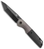 Kansept Knives Warrior Frame Lock Knife Bronze Ti/CF (3.5" Black Stonewash)