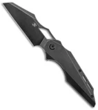 Kansept Knives Genesis Frame Lock Knife Black Titanium (3.5" Black SW)