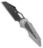 Kansept Genesis Frame Lock  Knife Titanium/Carbon Fiber (3.5"  Black Stonewash)