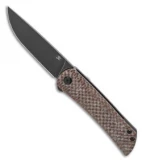 Kansept Knives Weasel Slip Joint Knife Shred Brown Micarta (3.13" Black SW)