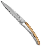 Deejo 37g Ultra-Light Serrated Frame Lock Knife Coralwood (3.75" Satin)