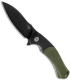 Bestech Knives Penguin Liner Lock Knife Green/Black G-10 (3.625" Black) BG32E