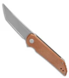 Jake Hoback Knives Radford Frame Lock Knife Canvas Micarta (3.3" Stonewash)