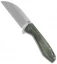 QSP Pelican Liner Lock Knife Green Micarta (3.6" Stonewash CPM-S35VN)
