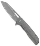 Kansept Knives Shard Frame Lock Knife Wood Textured Titanium (3.5" Gray)