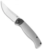 Kansept Knives Mujir Frame Lock Knife Orange Peel Ti w/Carbon Fiber (3.4" SW)