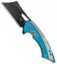 EOS Mini Nautilus Frame Lock Knife Titanium Satin/Blue (3.1" Black)
