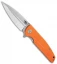 Bestech Knives Fin Liner Lock Knife Orange G-10 (3.6" Satin 14C28N)