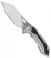 Bestech Knives Kasta Frame Lock Knife Gray Ti/Blue CF (3.5" Stonewash M390)