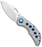 Olamic Cutlery Busker Semper Frosty Holes Blue Nugget Accents  (2.5" Satin)