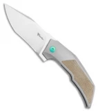 Reate Bharucha T3000 Frame Lock Green Micarta/Ti Green Screws (3" Satin)