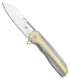Kansept Knives Shard Frame Lock Knife Brass Anodized Ti (3.5" Satin)