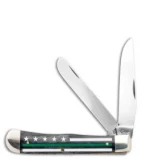 Case Knives Trapper Knife 4.125" Smooth Bone Stripes of Service Green (6254 SS)