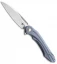 Bestech Knives Wibra Frame Lock Knife Blue Ti (3.5" Satin M390)