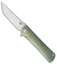 Bestech Knives Kendo Tanto Frame Lock Knife Green Titanium (3.75" Stonewash)