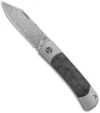 QSP Falcon Slip Joint Knife Titanium/Carbon Fiber (3" Damascus)
