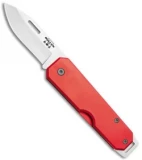 Bear & Son 110 Slip Joint Pocket Knife Red Aluminum (2.4" Satin)