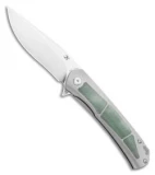 Kansept Knives Sprite Frame Lock Knife Green Micarta/Ti (3.58" Stonewash)