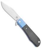 Artisan Cutlery D. Rocket Hyperion Frame Lock Knife CF/Blue Ti (4" Satin) 1834G