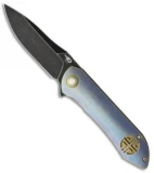 Bestech Knives Emperor Flipper Knife Blue Ti (3.13" Black Stonewash)