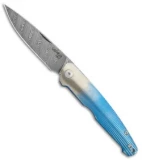 Viper Knives Voxnaes Key Slip Joint Knife Blue Titanium (3.25" Damascus)