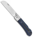 QSP Worker Lock Back Knife Blue G-10/Carbon Fiber (3.5" Satin)