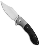 Bestech Knives BowieTie Frame Lock Knife Marble CF + Ti (3.5" Satin)