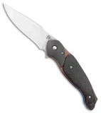 David Broadwell Custom Tactical Flipper Knife Carbon Fiber/Zirc (Hand Satin)
