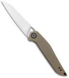 CIVIVI Isham Mckenna Liner Lock Knife Tan G-10 (2.875 Satin) C905A