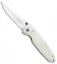 Mcusta Classic Wave Liner Lock Knife White Corian  (3.4" Satin) MC-0019V