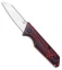StatGear LEDGE Slip Joint Knife Black + Red G10 (2.625" Satin D2)