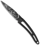 Deejo 37g Watchmaker Tattoo Ultra-Light Frame Lock Knife (3.75 Black)