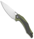 CIVIVI Isham Plethiros Flipper Knife Green/Carbon Fiber (3.45" Satin) C904B