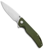 Bestech Knives Bison Frame Lock Knife Titanium/G-10 OD Green (3.5" Stonewash)