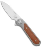 Liong Mah Design Zulu Frame Lock Knife Brown Micarta/Ti (3.25" Satin)