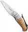 Viper Knives Novis Front Flipper Knife Olive Wood/Ti Bolster (3" Satin)