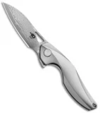 Bestech Knives Isham Reticulan Frame Lock Knife Gray Ti (2" Damascus) BT1810G