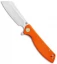 Artisan Cutlery Small Tomahawk Liner Lock Knife Orange G-10 (3" Stonewash)