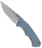 Real Steel Crusader Frame Lock Knife Blue G-10 (3.75" Stonewash) RS7442