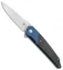 Amare Knives Pocket Peak Liner Lock Knife Blue/Carbon Fiber (3.5" Satin)