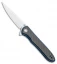 Artisan Cutlery Small Shark Liner Lock Knife Black Carbon Fiber (3" Stonewash)